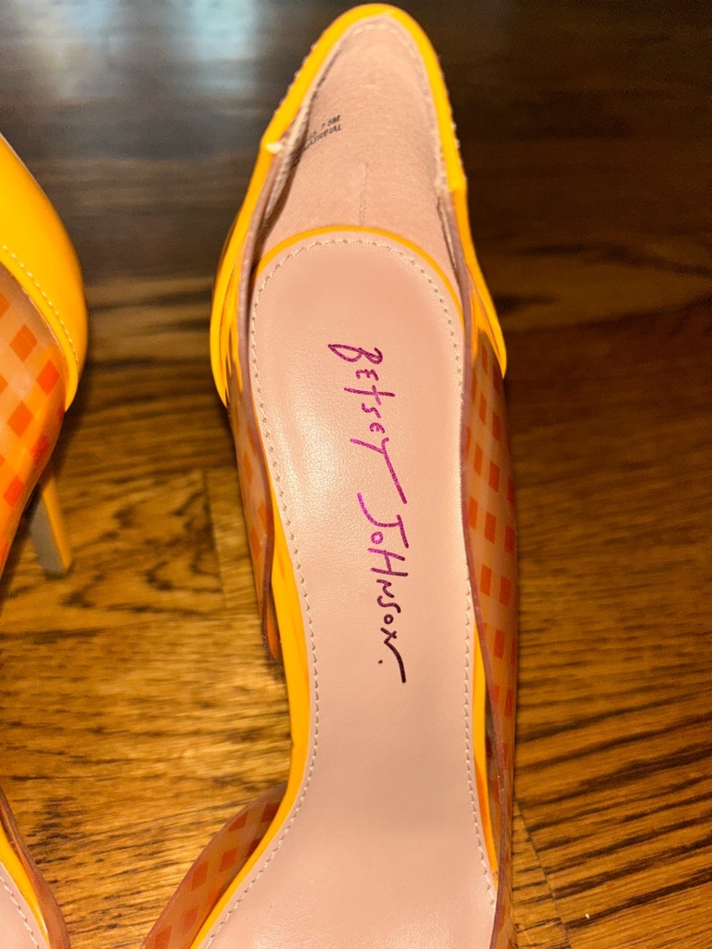 Betsey Johnson Yellow Patent Pointed-Toe Bow Pumps - Picture 2 of 8